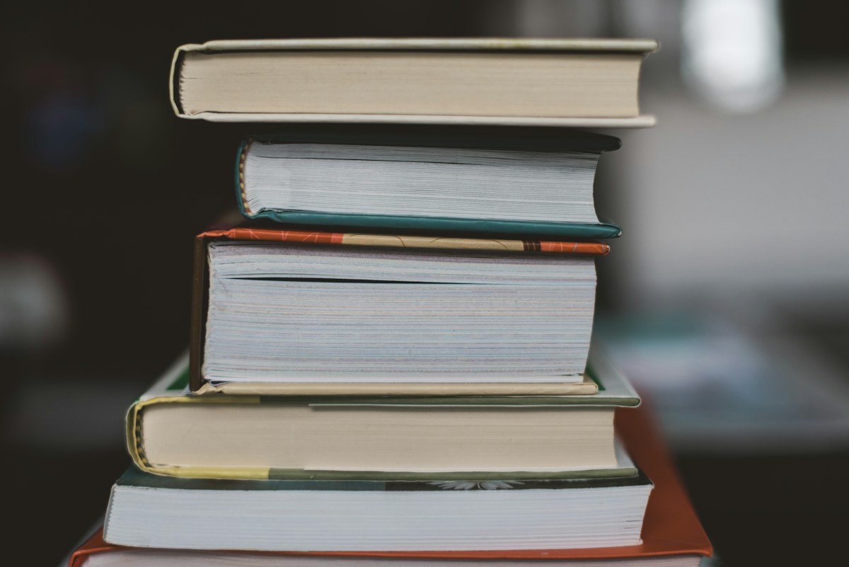 A stack of colorful books